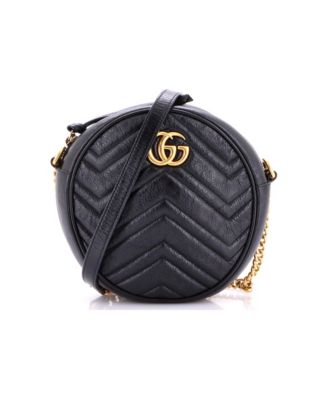 Mini GG Marmont Round Shoulder Bag Matelasse Leather