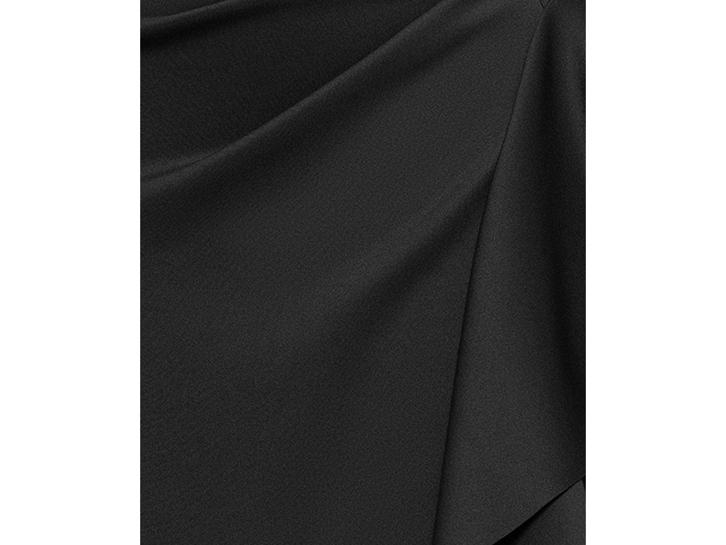 Женское платье XSCAPE Plus V-Neck Ruffled Side-Slit Scuba Gown, цвет: Чёрный — фото 5