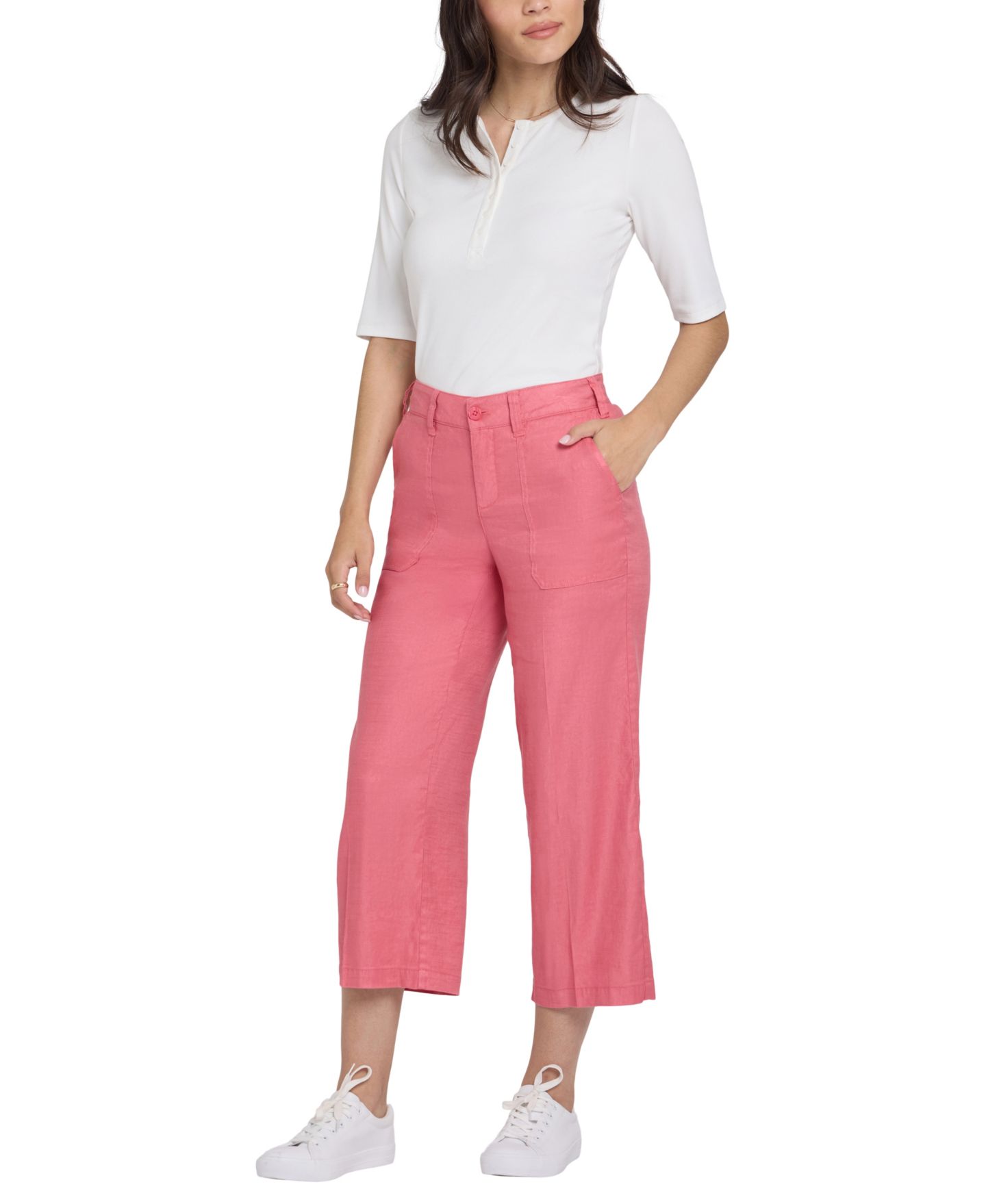 Женские брюки NYDJ Wide-Leg Cargo Capri, цвет: Пустынный розовый — фото 5