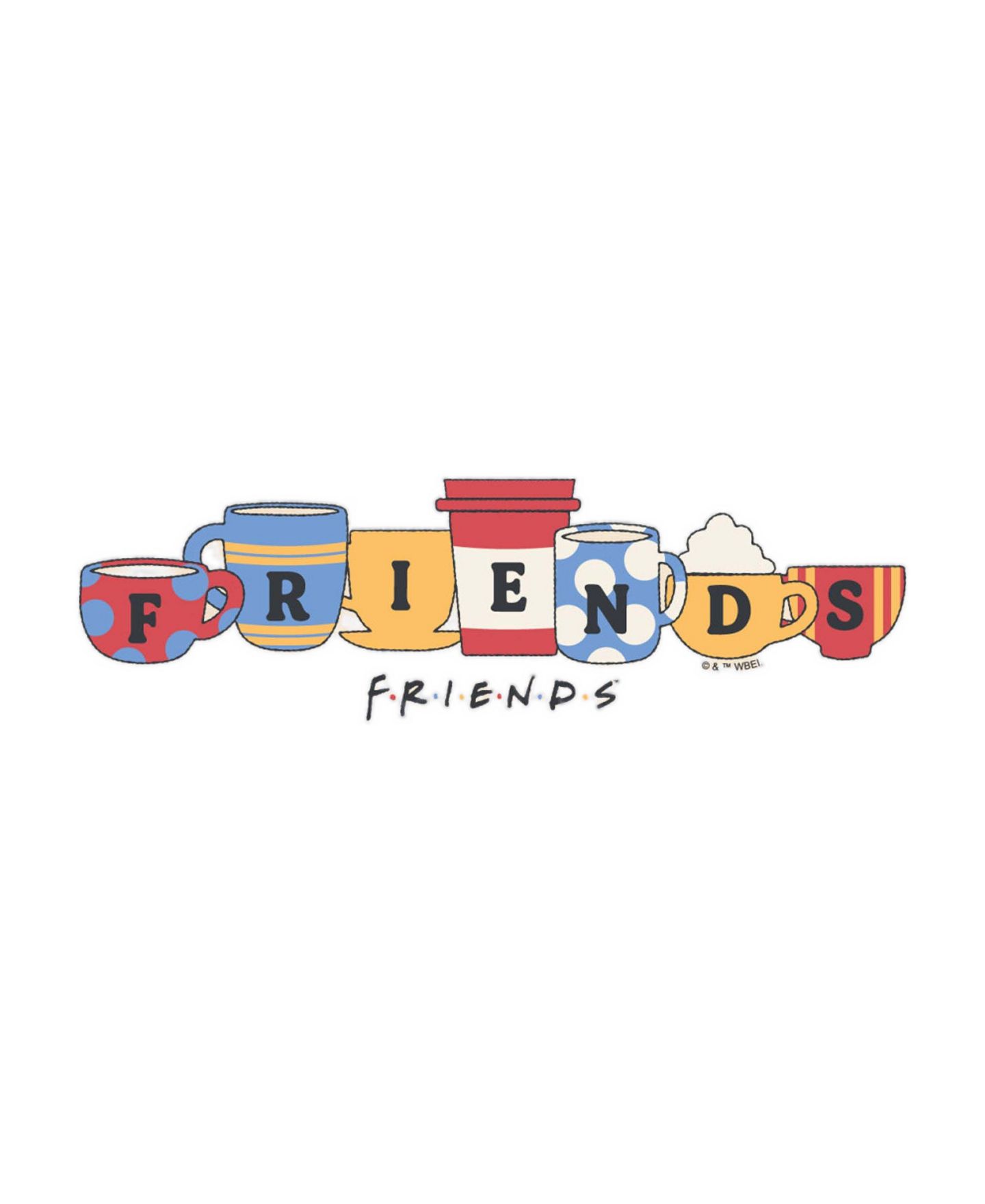 Женская футболка Friends Juniors' Coffee Cups Cropped Graphic, цвет: Берёзовый — фото 4