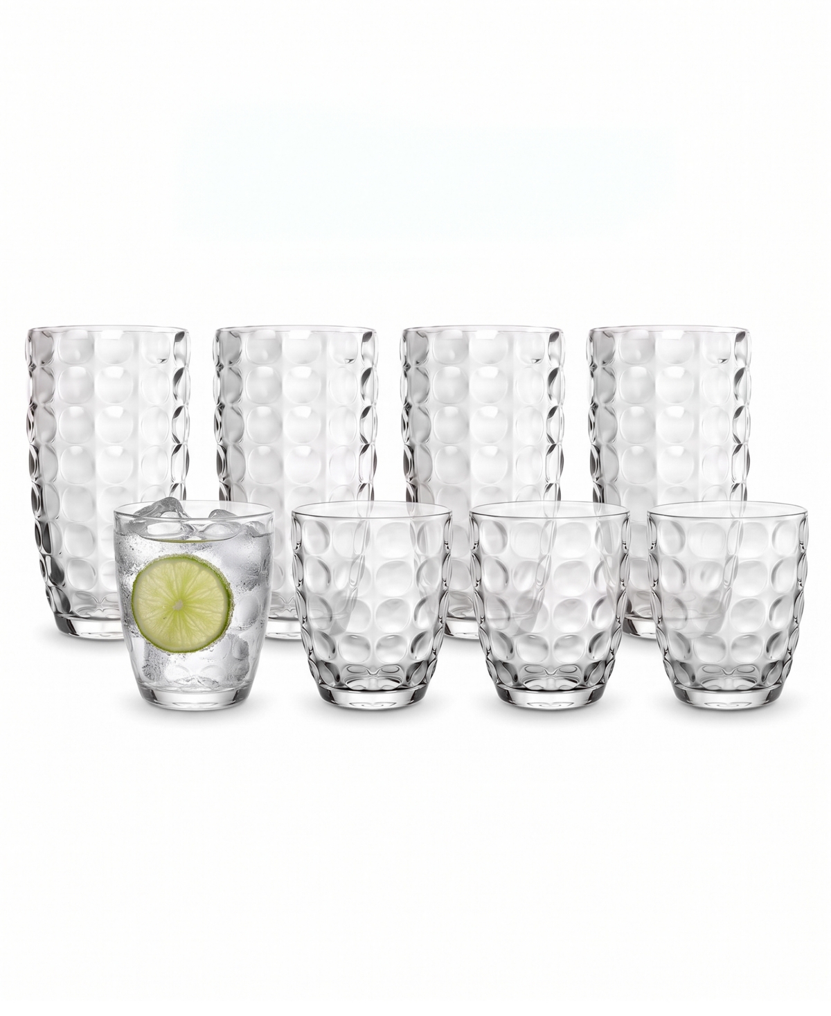 Jay Imports Icelynn Drinkware Set, 8-Piece - Clear