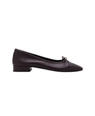 Leather Bow Ballet Flats
