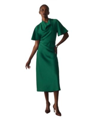 Women's Ostia Cowl-Neck A-Line Midi Dress