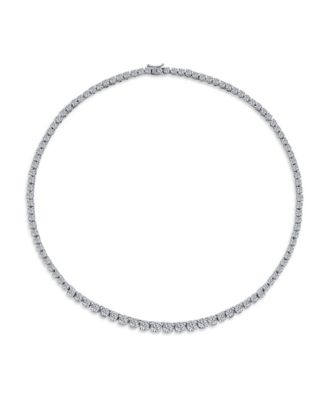 Classic Cocktail Graduated CZ Statement Tennis Necklace Gold Plated