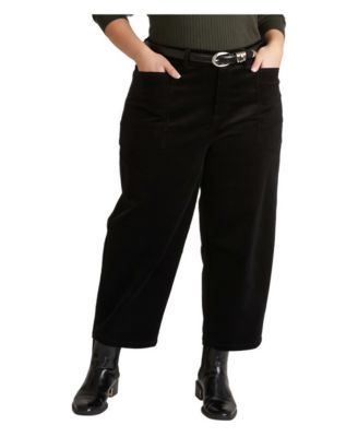 Women's Dakota Cropped Barrel-Leg Corduroy Pants