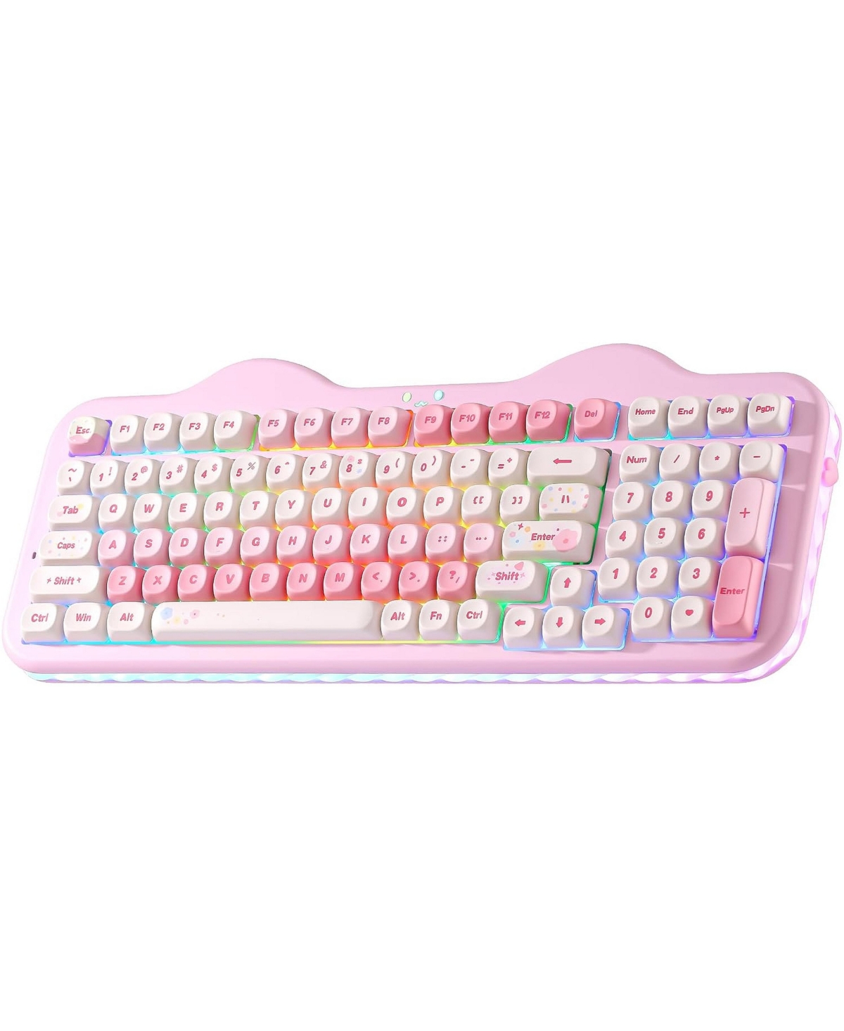 memzuoix C98 Wireless Mechanical Hot-Swappable Keyboard for Pc, Laptop, Tablet, Phone, and Gaming Consoles - Pink