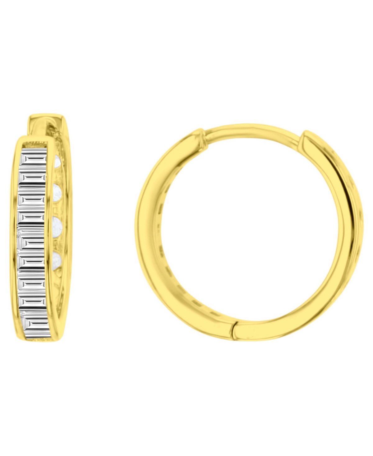 Macy's Cubic Zirconia 14k Gold-Plated Small Huggie Hoop Earrings - Yellow