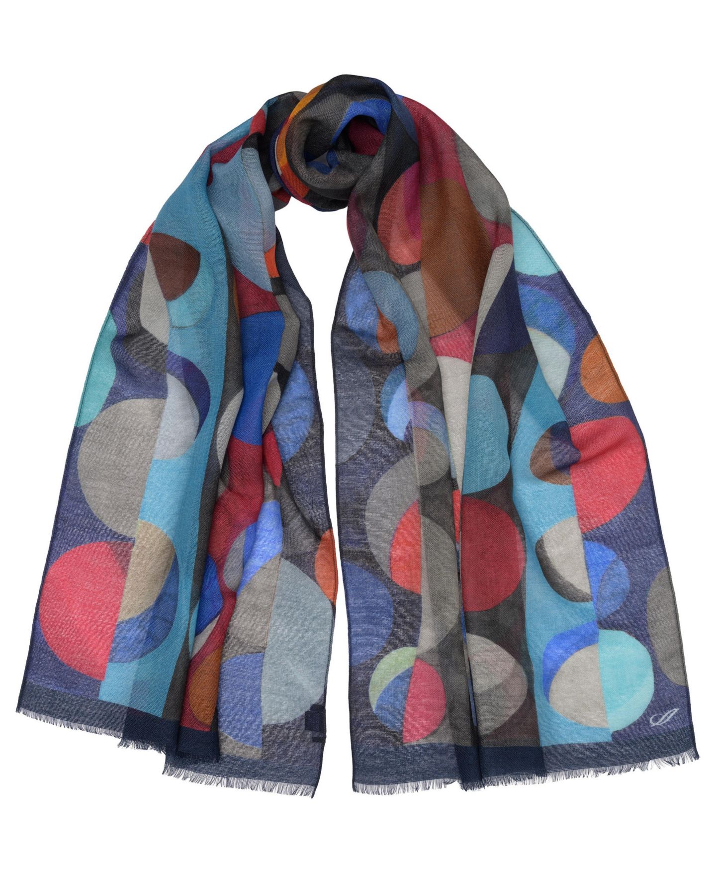 Женский шарф Elizabetta Luna Wool Geometric-Print Blanket, цвет: Синий — фото 1