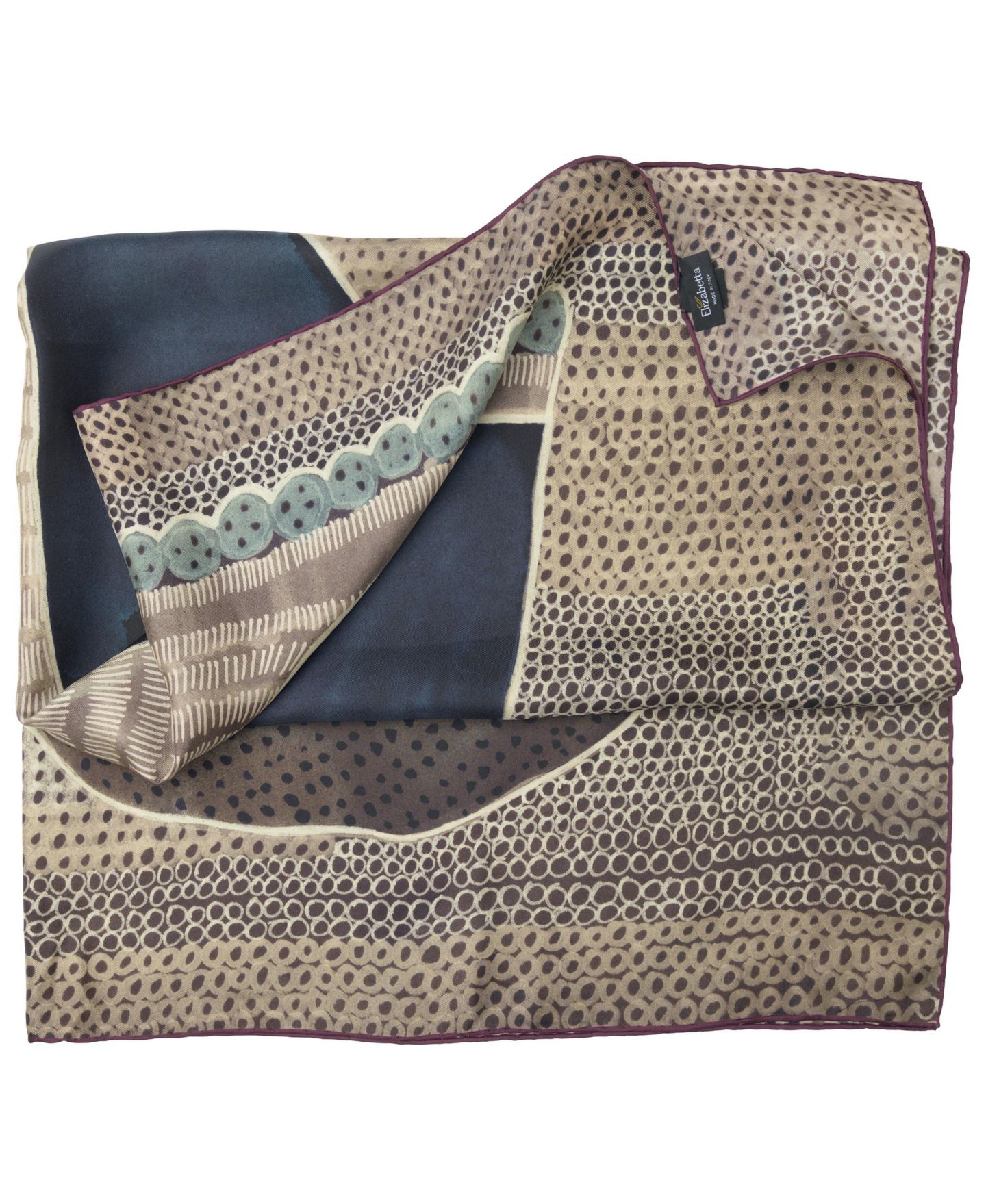 Женский шарф Elizabetta Calinda Silk Twill Square Hand-Rolled Hems, цвет: Коричневый — фото 4