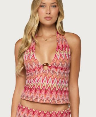Women's Saha Halter Crochet Crop Top