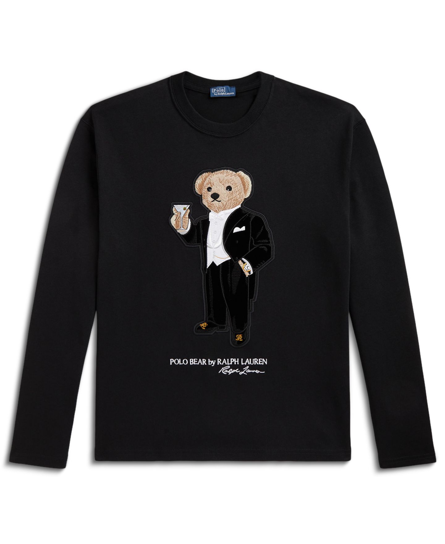 Женская футболка Polo Ralph Lauren Martini Polo Bear Cotton Jersey, цвет: Чёрный — фото 2