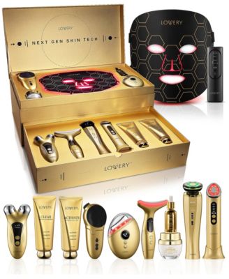 Skin Care Tools 24K Gold 12piece LED Red Light Therapy, EMS & Microcurrent Skincare Tools Tech Device Luxury Gift Set