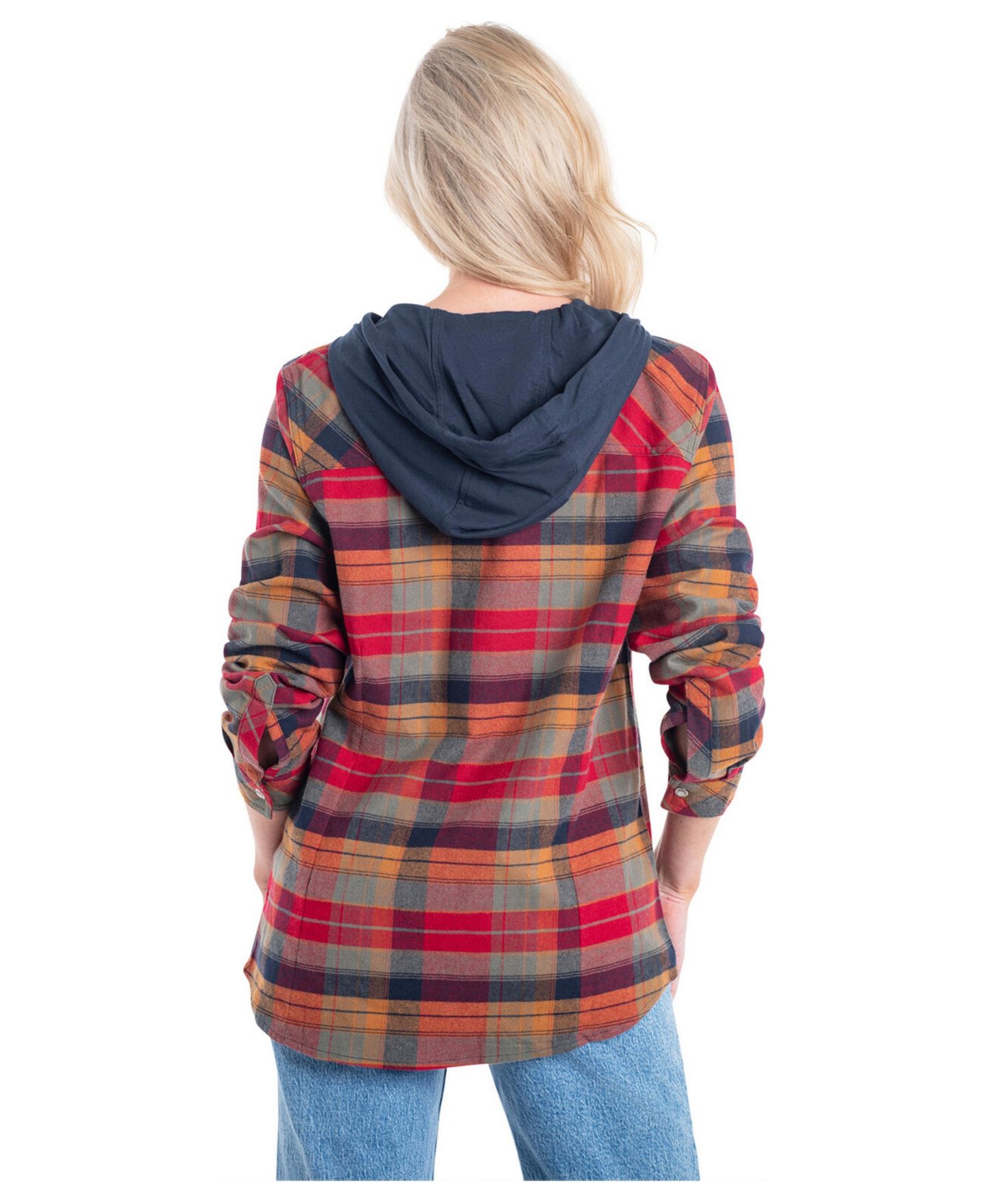 Женская рубашка Legendary Whitetails Lumber Jane Plaid Hooded Long-Sleeve Button-Up, цвет: Клетчатый, вариант 1 — фото 2