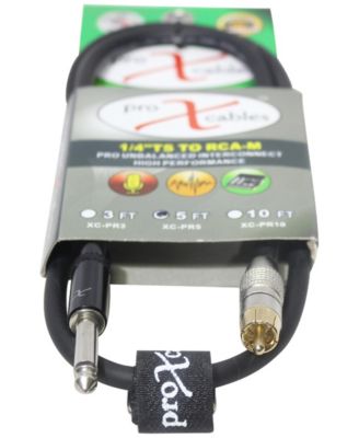 XC-PR05 Unbalanced RCA to 1/4" TS Audio Cable 5 ft.