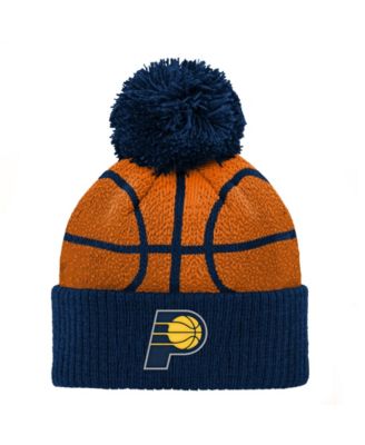 Preschool Navy Indiana Pacers Basketball Head Cuffed Knit with pom Hat