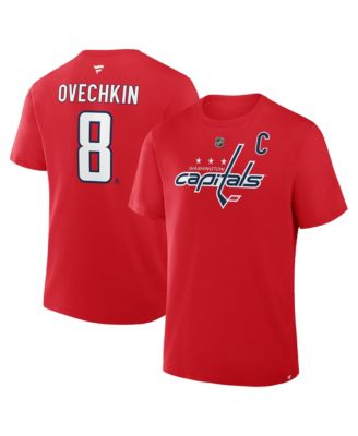 Men's Alexander Ovechkin Red Washington Capitals Captain Authentic Stack Name & Number T-Shirt
