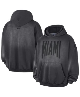 Men's Charcoal Miami Heat 2026 Standard Issue Travel Washed Fleece Pullover Hoodie