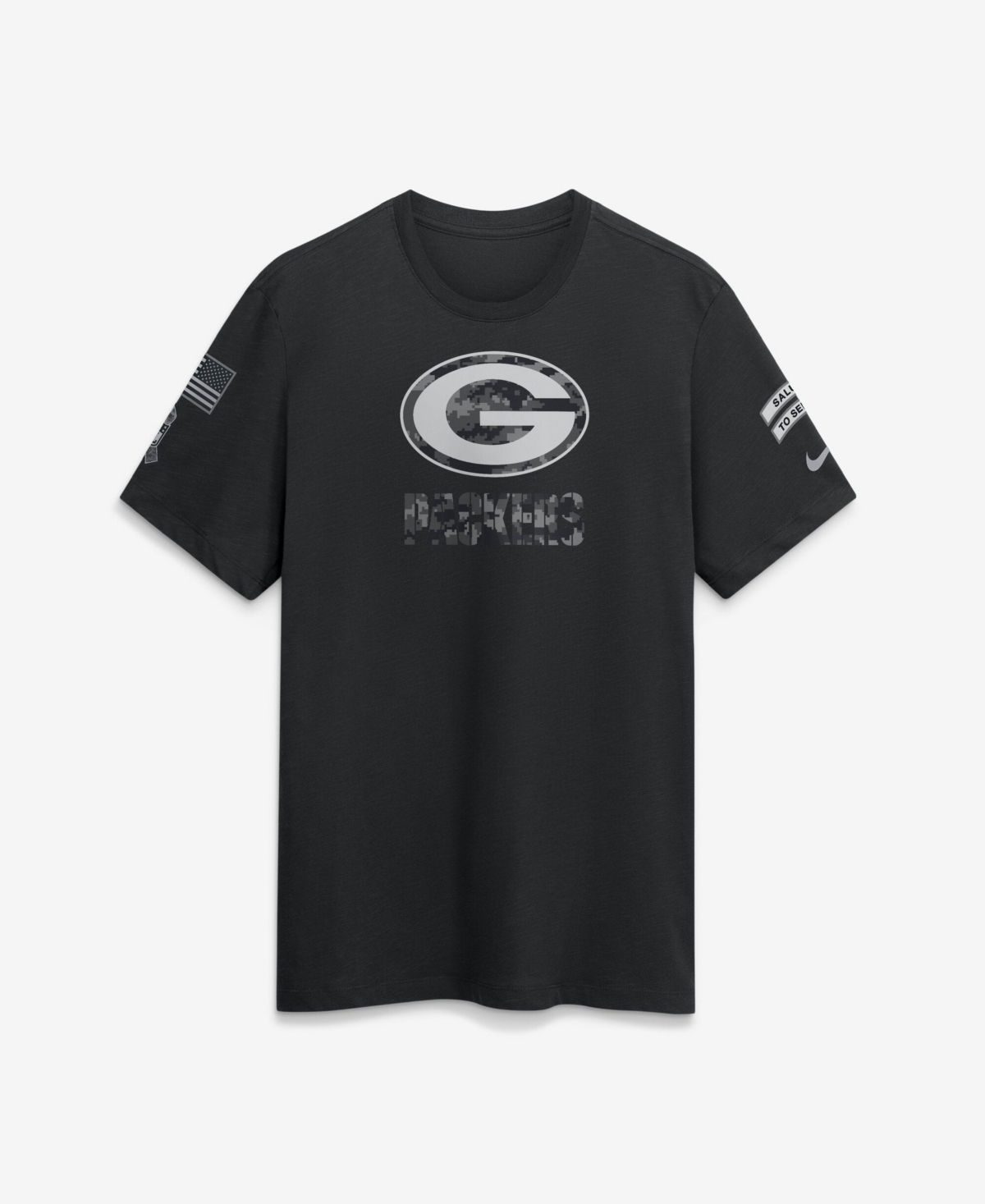 Nike Men's Black Green Bay Packers 2026 Salute to Service Slub T-Shirt - Black