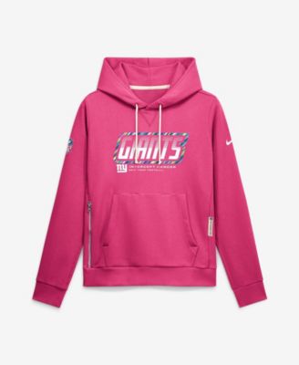 Women's Pink New York Giants 2026 NFL Crucial Catch Sideline Standard Issue Dri-FIT Pullover Hoodie