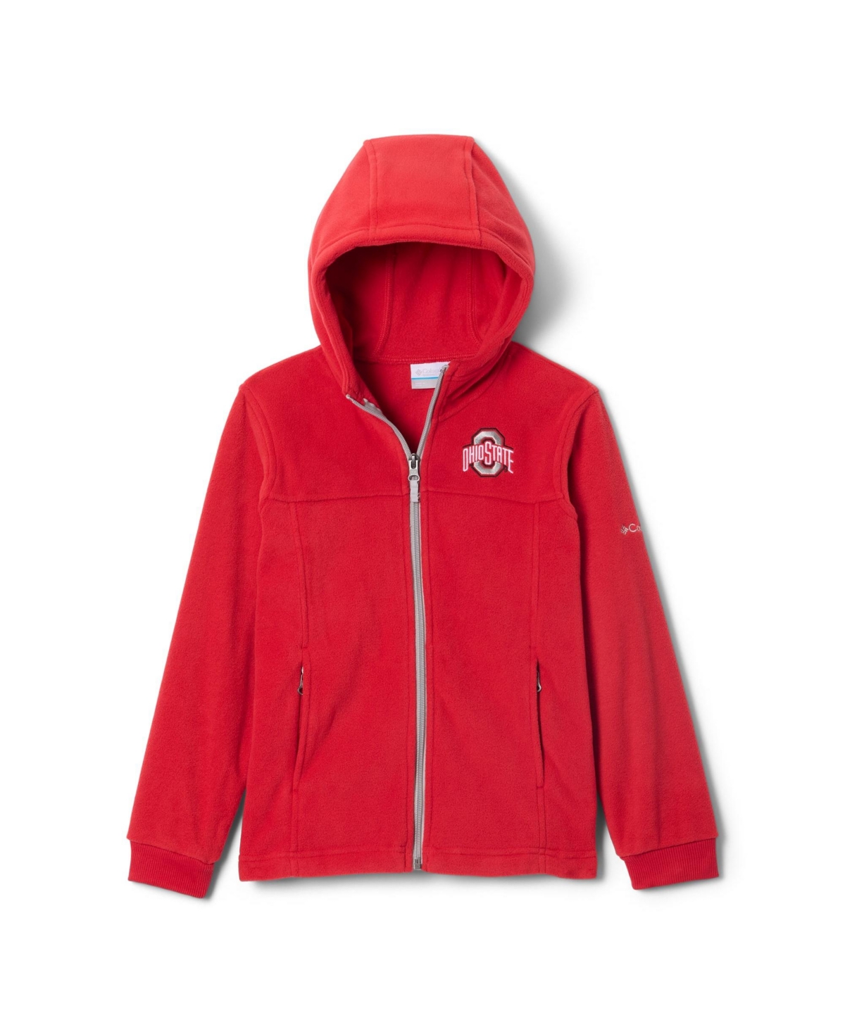 Columbia Big Boys' and Girls' Scarlet Ohio State Buckeyes Flanker Fleece Full-Zip Hoodie - Scarlet