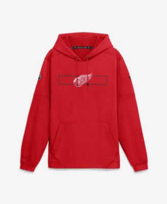 Men's Red Detroit Red Wings Authentic Pro Rink Fleece Pullover Hoodie