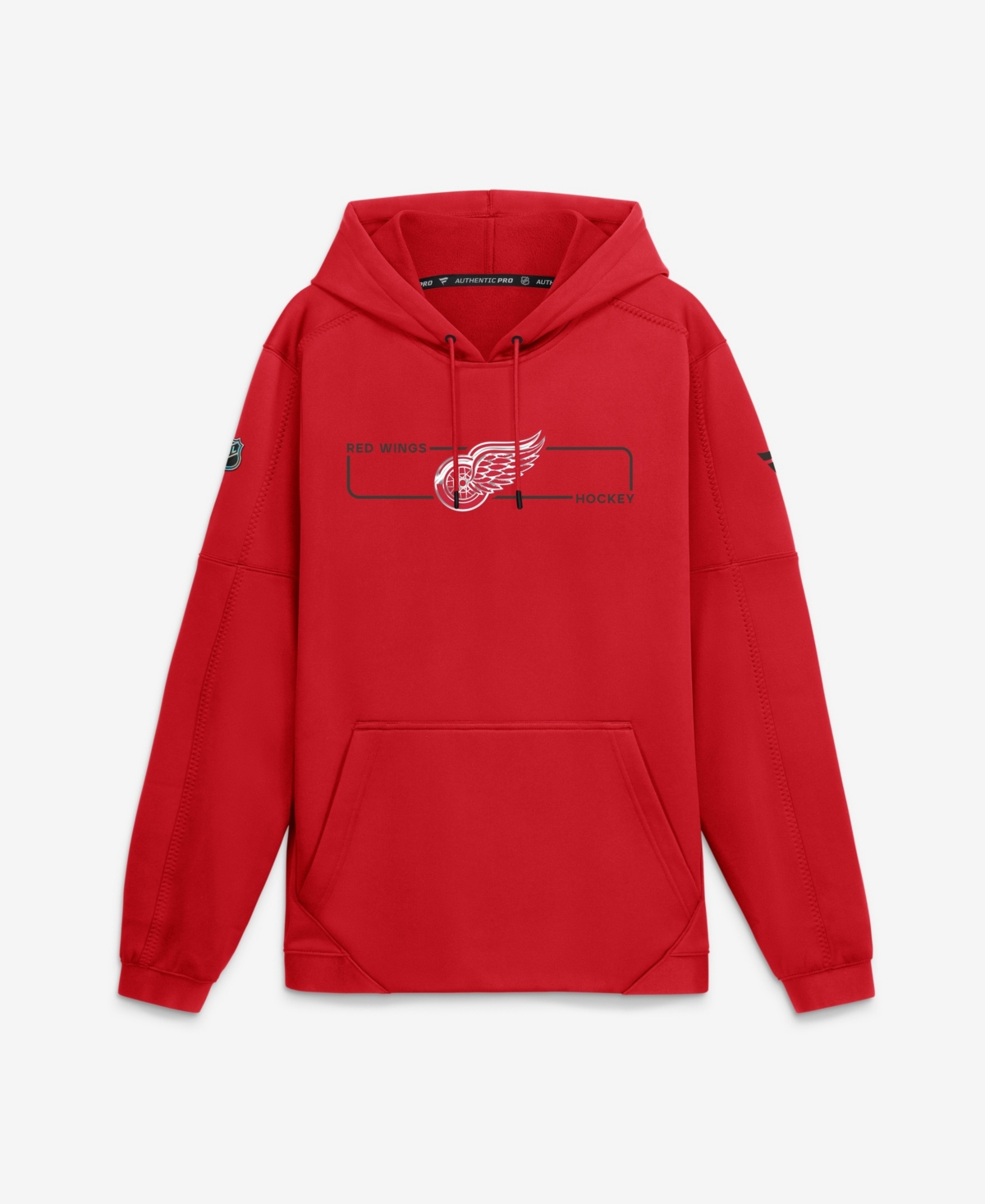 Fanatics Men's Red Detroit Red Wings Authentic Pro Rink Fleece Pullover Hoodie - Red, Athletic Red