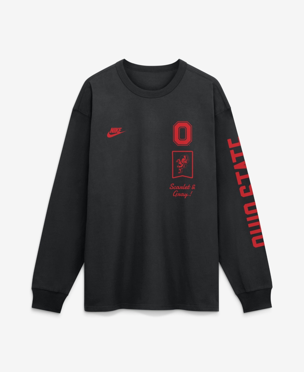 Nike Men's Black Ohio State Buckeyes Max 90 Legacy Multi Graphic Long-Sleeve T-Shirt - Black