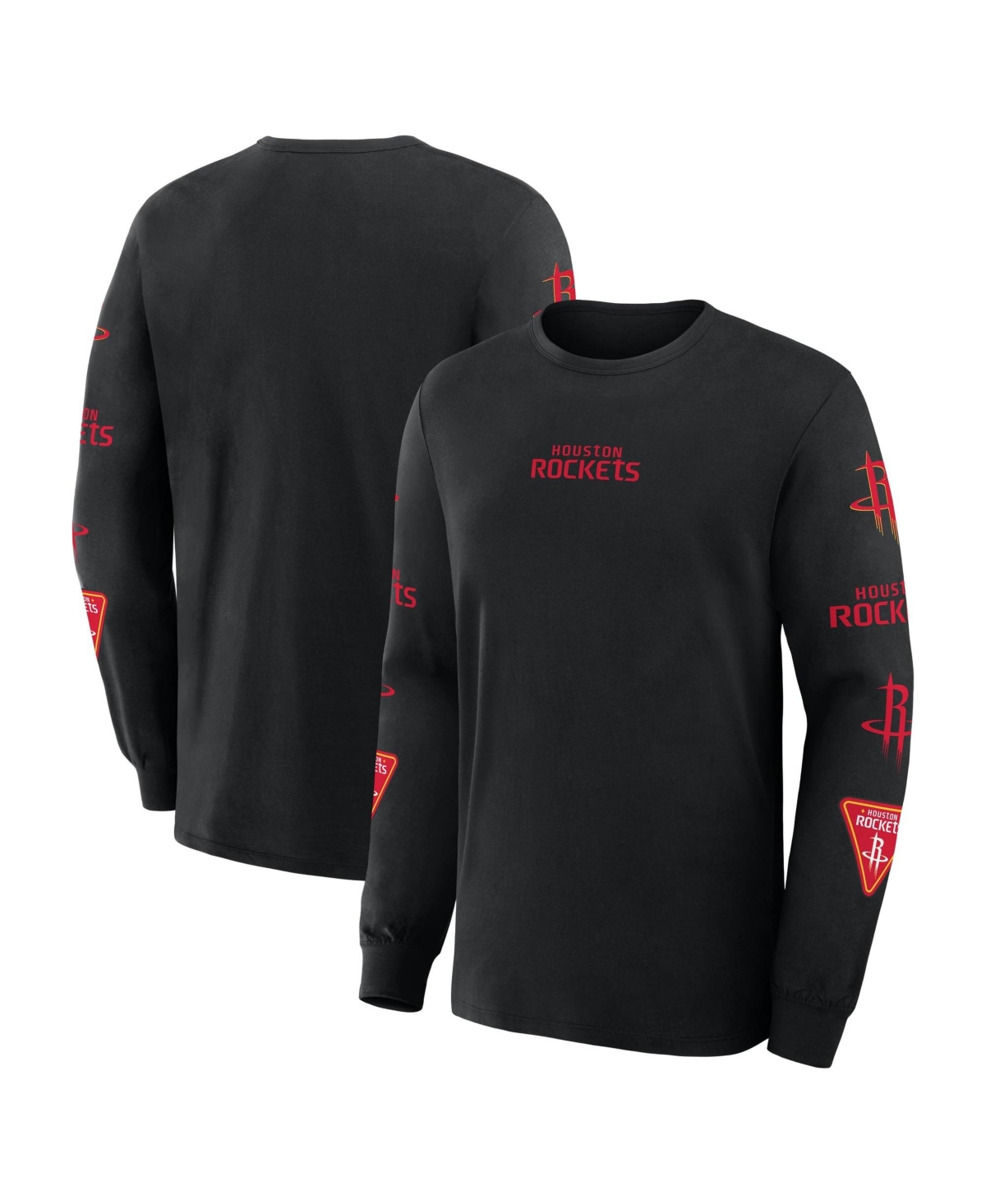 Fanatics Men's Black Houston Rockets Jump Higher Legacy Long-Sleeve T-Shirt - Black