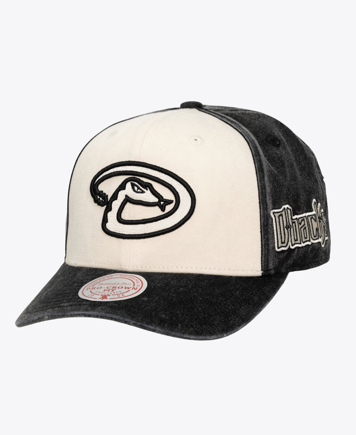 Mitchell & Ness Men's and Women's Cream/Black Arizona Diamondbacks Snow Block Pro Crown Adjustable Hat - Cream, Black
