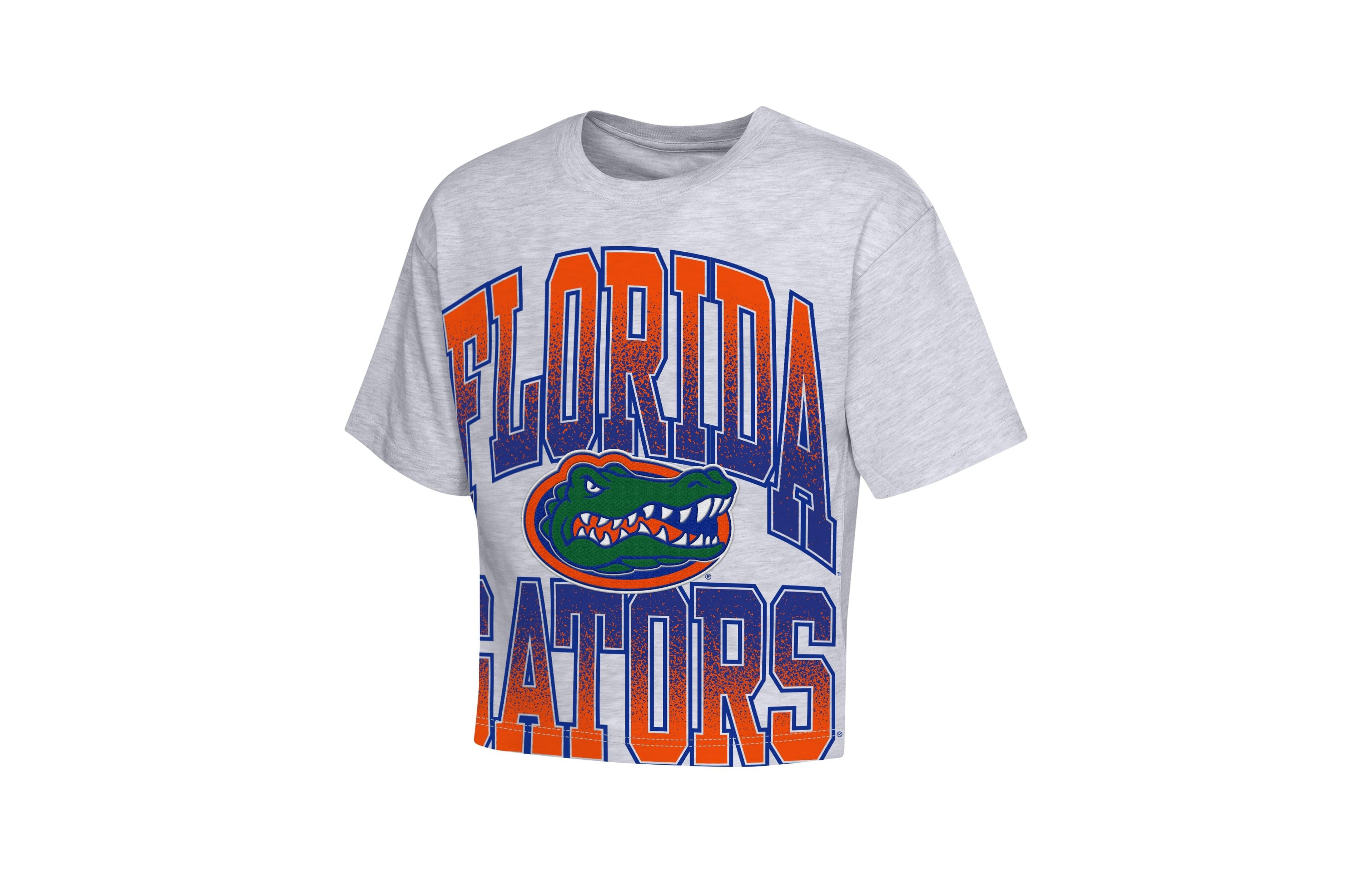 Outerstuff Big Girls' Heather Gray Florida Gators Team Energy Cropped Boxy T-Shirt