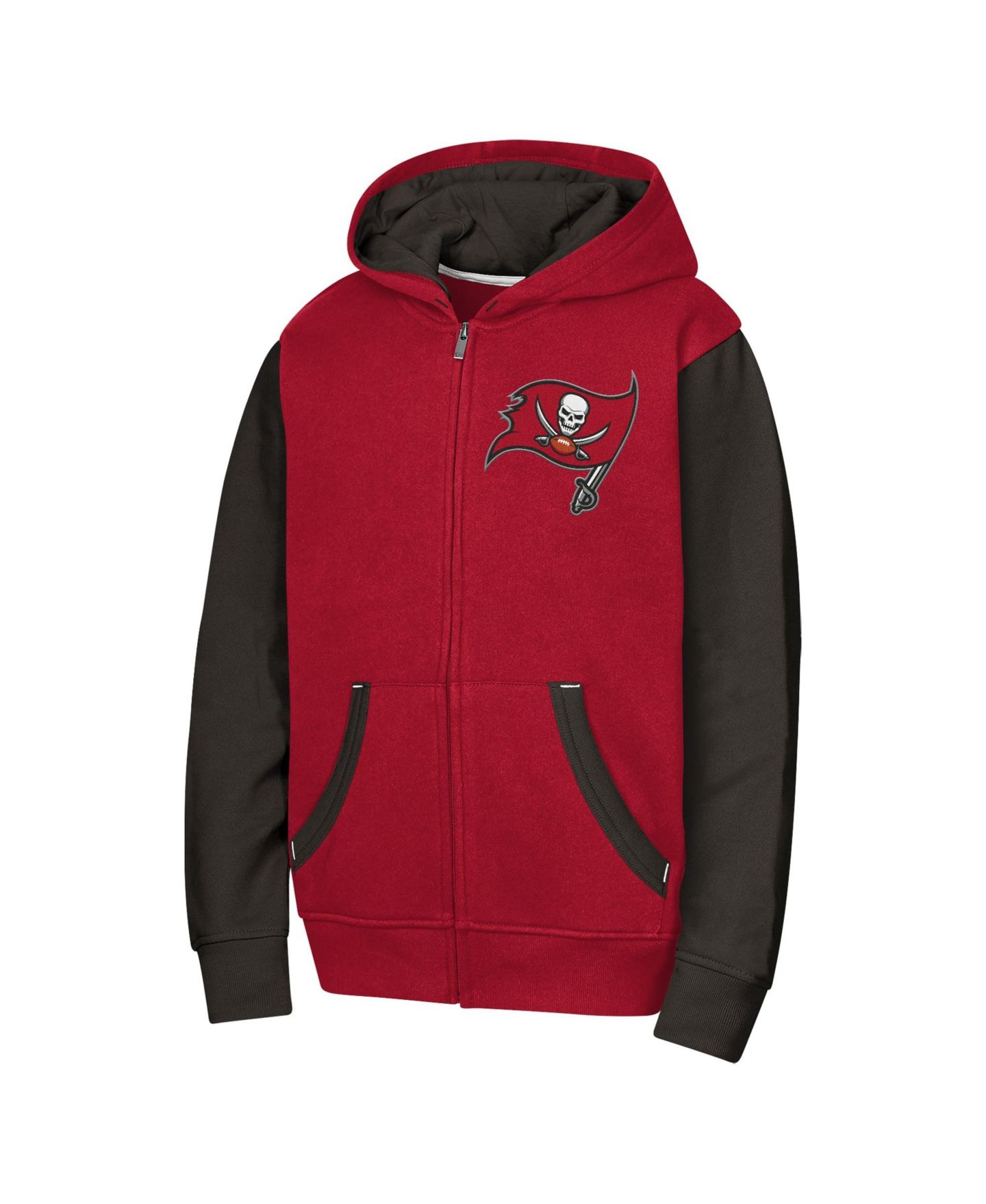 Детское худи Outerstuff Red Tampa Bay Buccaneers Stadium Color block Full-Zip — фото 2