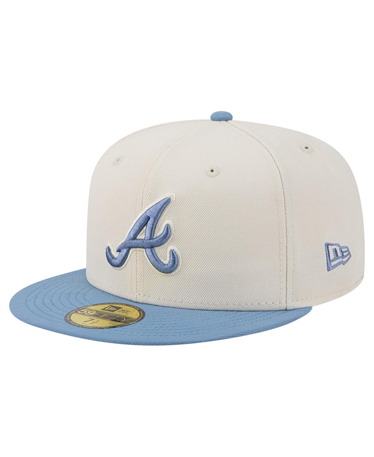 New Era Men's Cream/Light Blue Atlanta Braves Color Pack 59FIFTY Fitted Hat - Cream, Light Blue