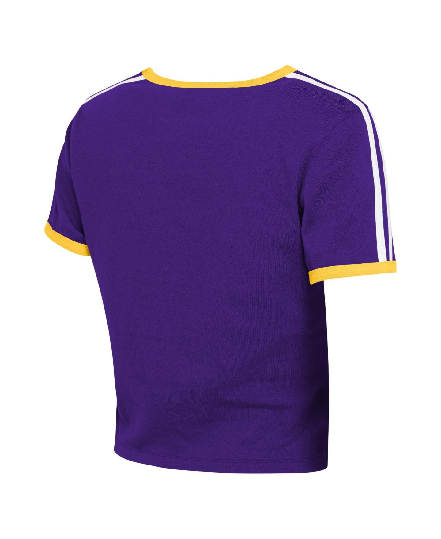 Женская футболка WEAR by Erin Andrews Purple Los Angeles Lakers Ringer Baby T-Shirt — фото 2