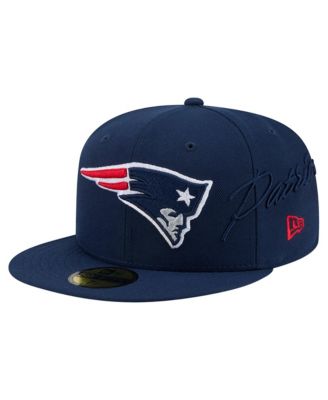 Men's Navy New England Patriots Side Script 59FIFTY Fitted Hat