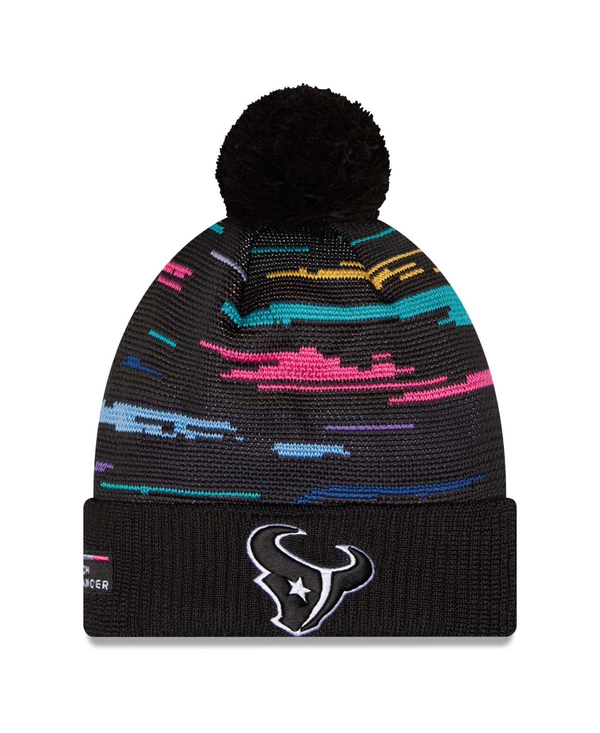 New Era Men's Black Houston Texans 2026 Nfl Crucial Catch Cuffed Knit with Pom Hat - Black