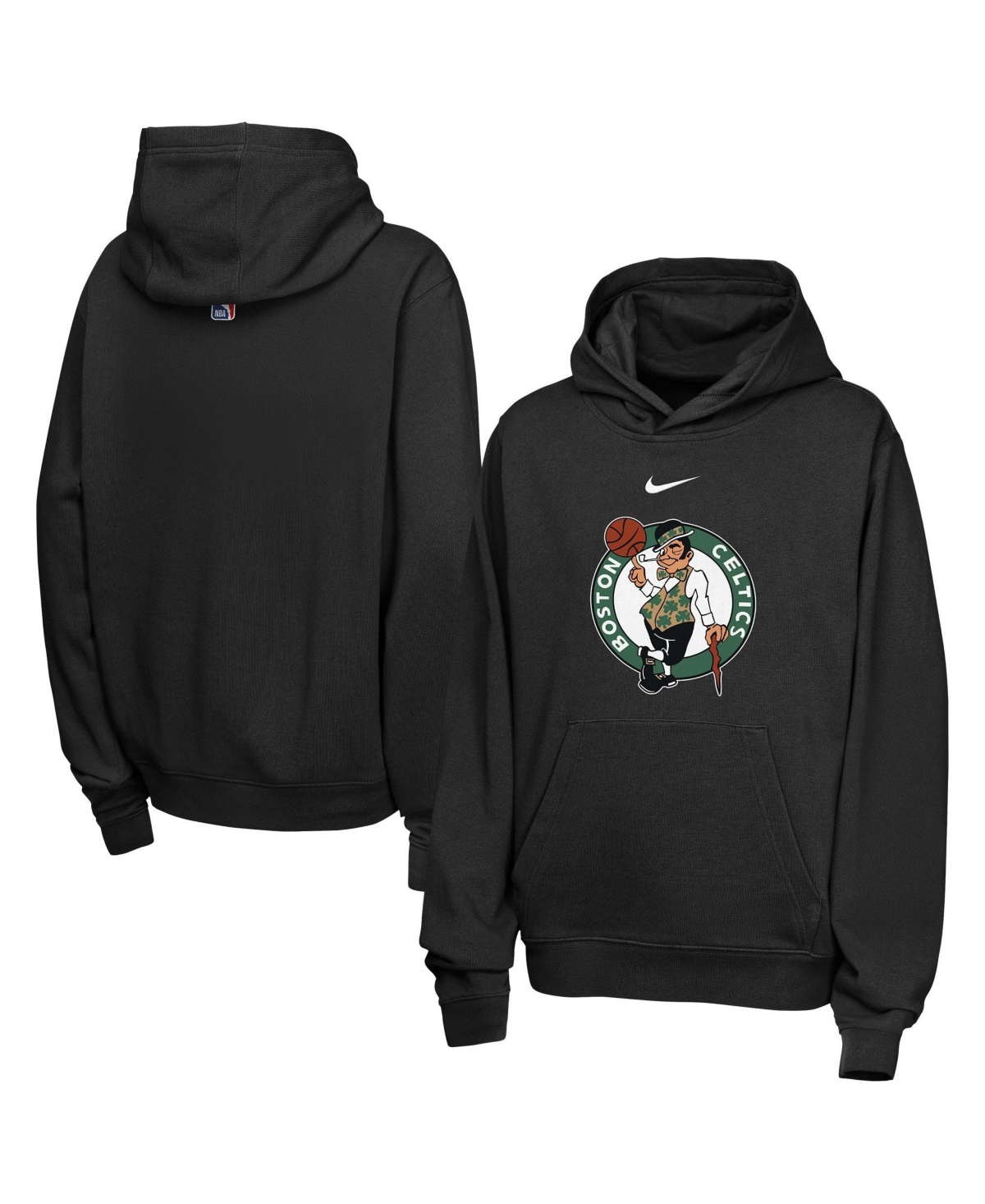 Nike Big Boys' and Girls' Black Boston Celtics Essential Logo Club Hoodie - Black