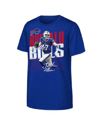 Big Boys' and Girls' Josh Allen Royal Buffalo Bills Legendary Player Card T-Shirt