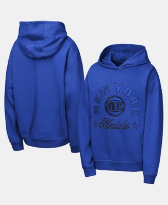 Big Girls' Blue New York Knicks Oversized Advanced Step Hoodie