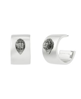 Glass Crystal Eagle Smooth Hoop Earrings