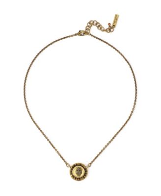 Glass Crystal Mansion Pendant Necklace