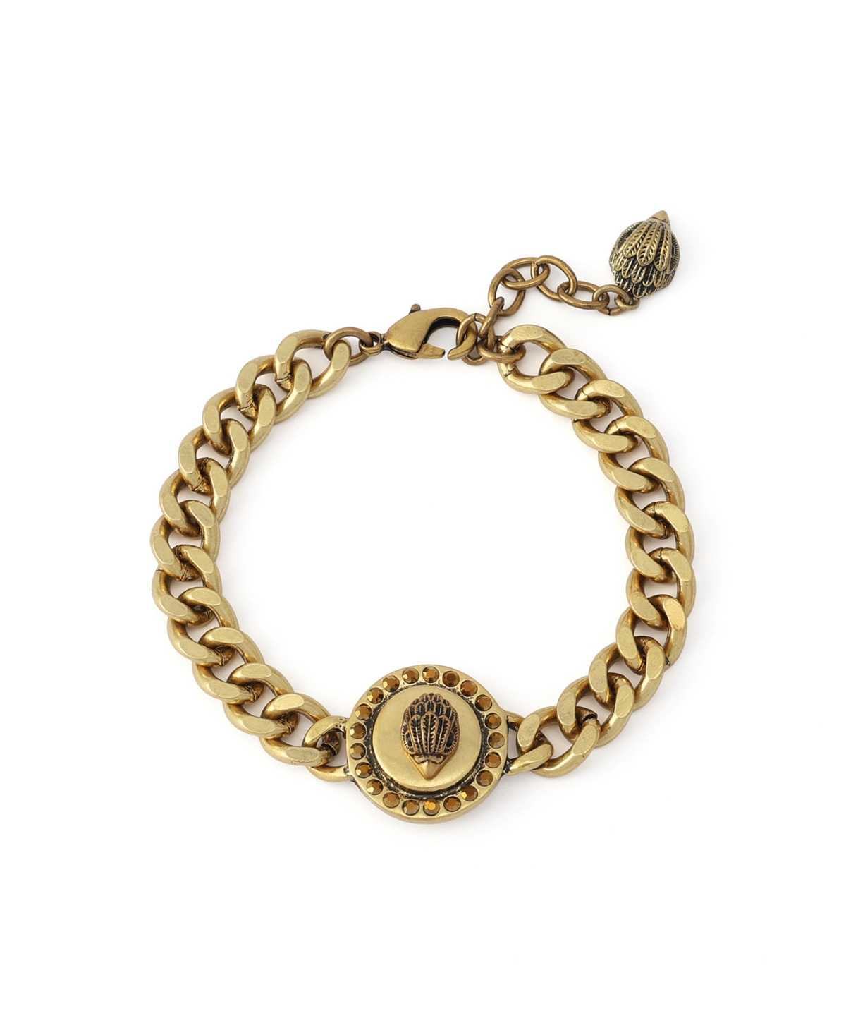 Kurt Geiger London Glass Crystal Mansion Eagle Chain Bracelet - Antique Gold