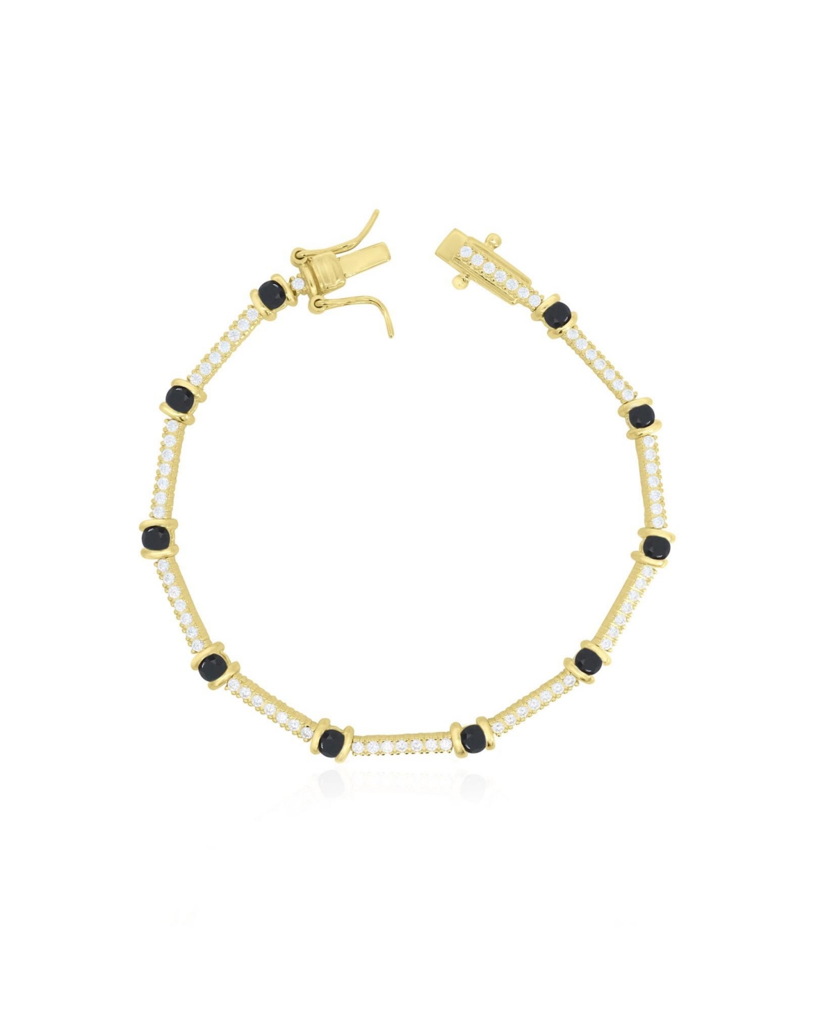 The Lovery Cz Station Tennis Bracelet - Gold plated sterling silver