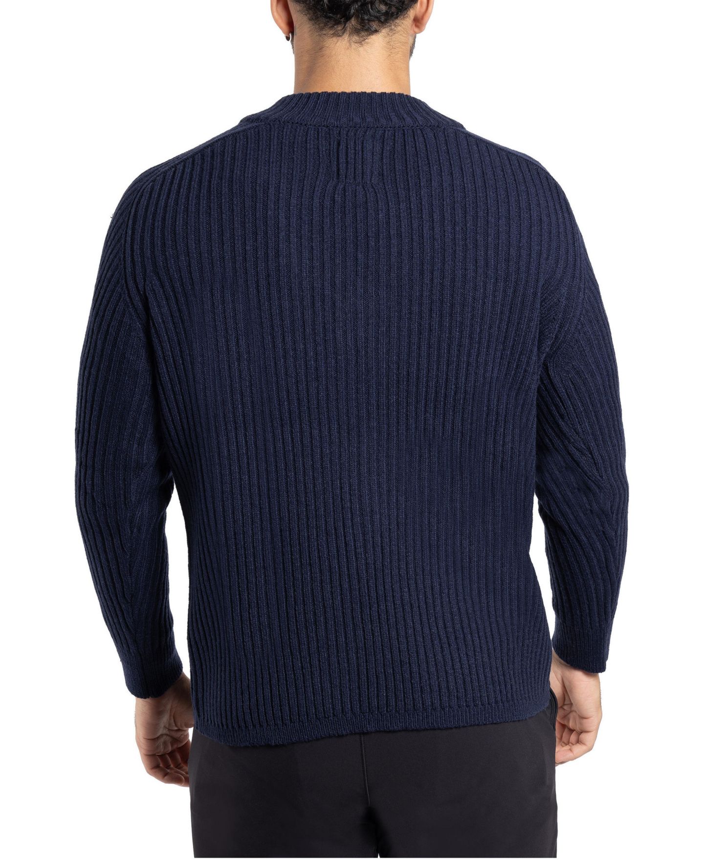Мужской свитер X-Ray Ribbed Mock Neck Quarter-Zip, цвет: Тёмно-синий — фото 13