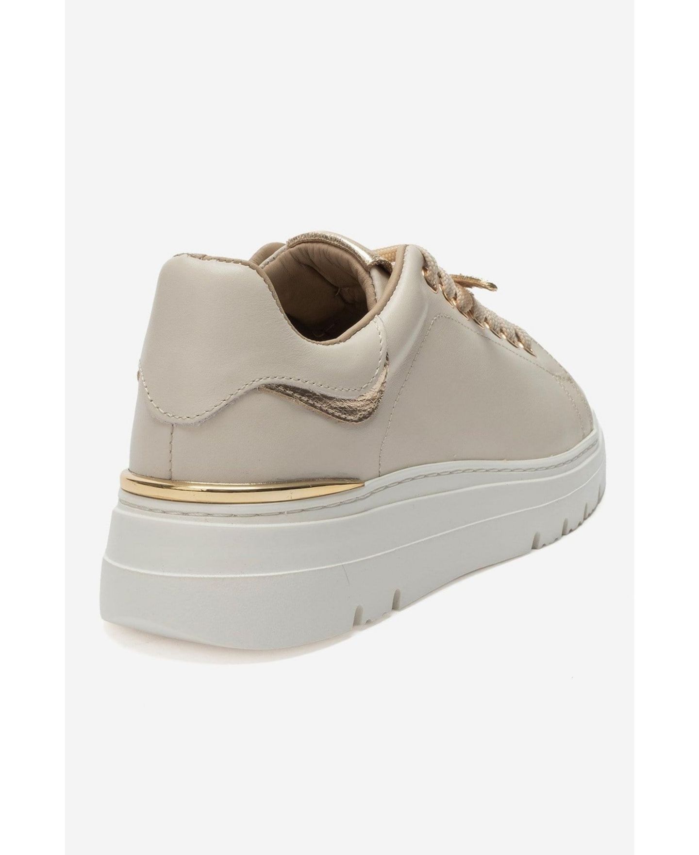 Женские кроссовки Forever & Always Shoes Jenny Leather Round-Toe Casual, цвет: Бежевый — фото 6