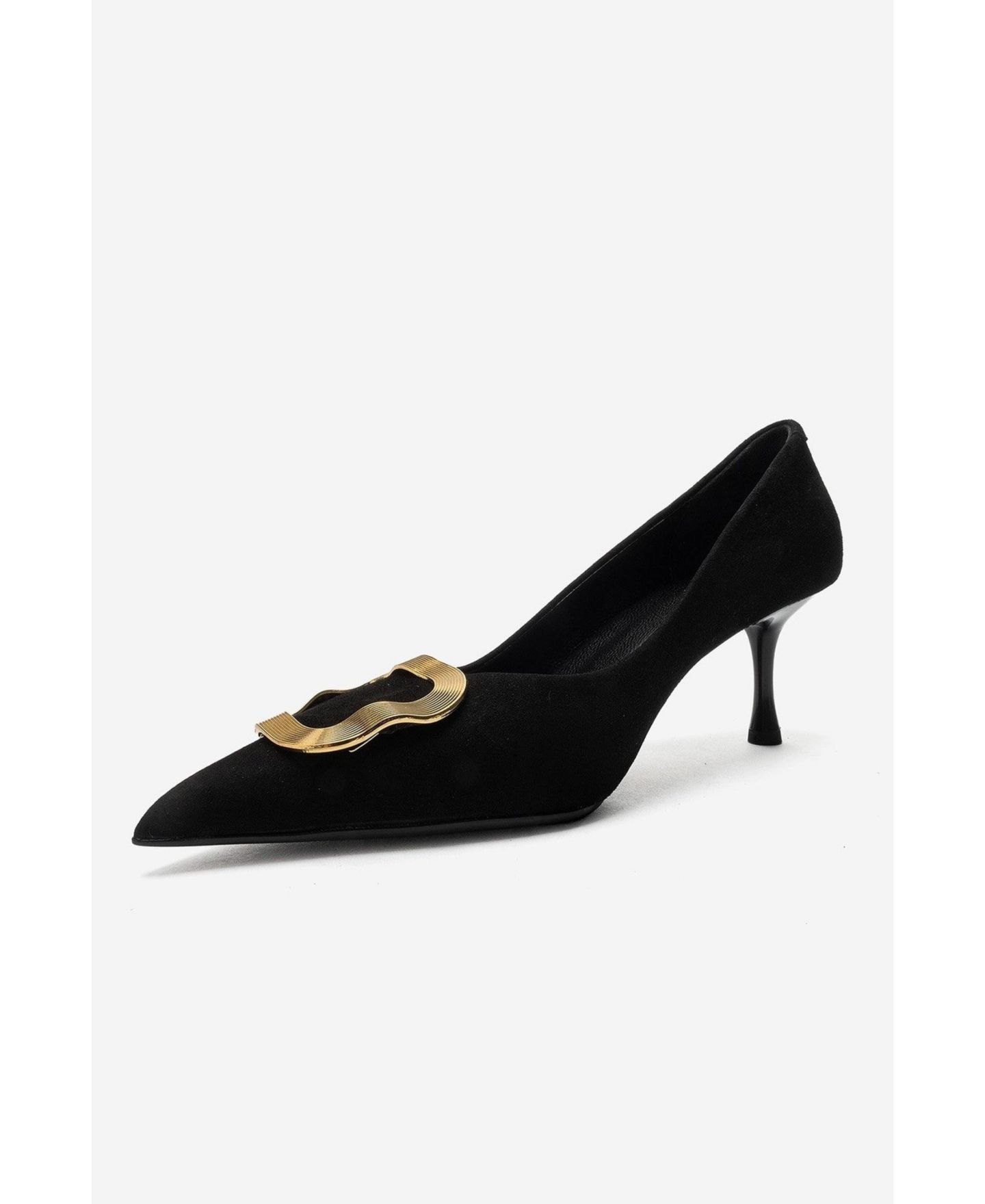 Женские туфли Forever & Always Shoes Noemi Leather Pointed Toe Stiletto, цвет: Чёрный замшевый — фото 7