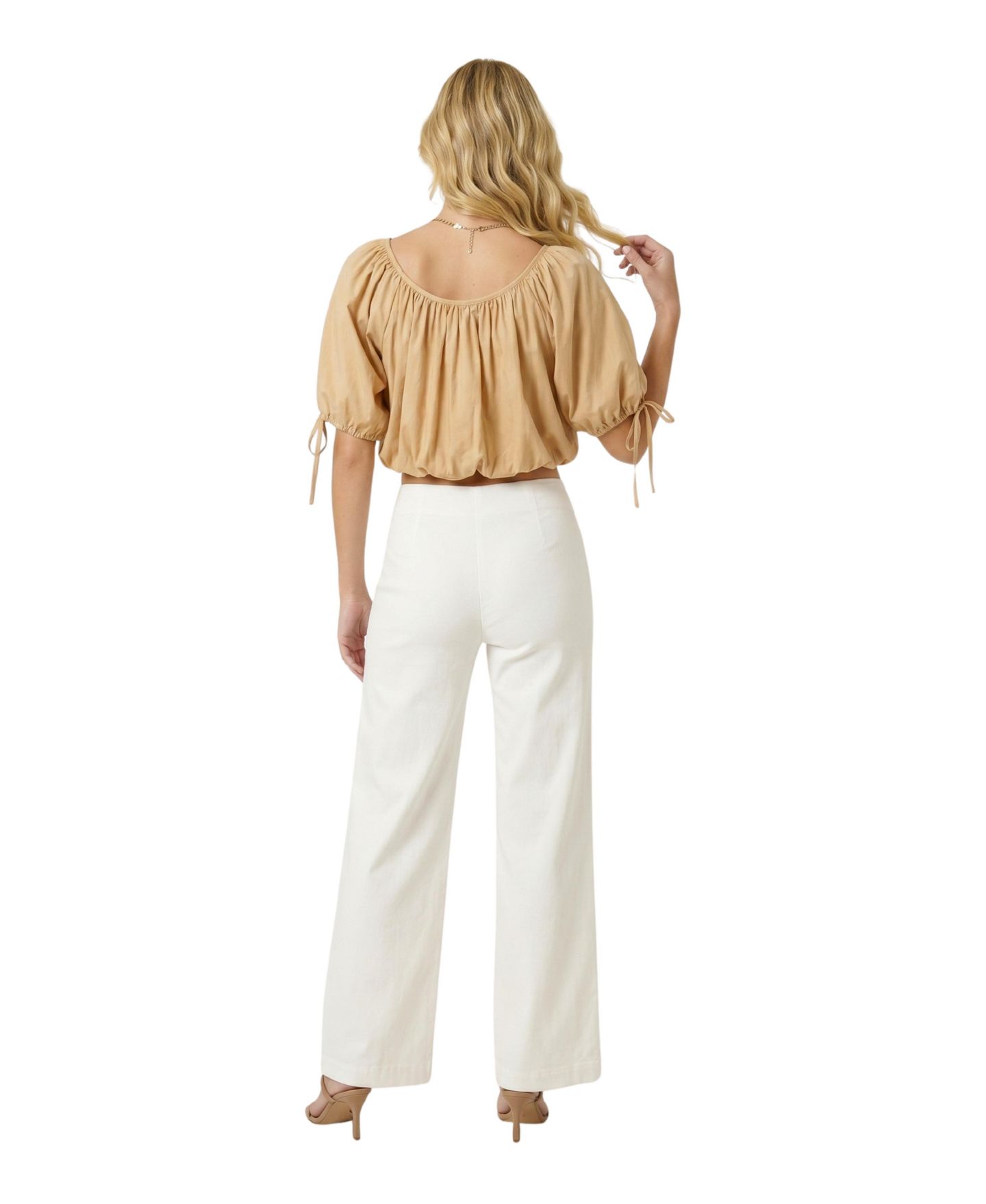 Женский топ Modenaire Puff-Sleeve Gathered-Neck — фото 2
