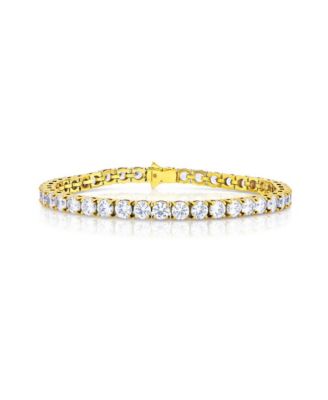 Men's Cubic Zirconia Gold-Tone Tennis Bracelet
