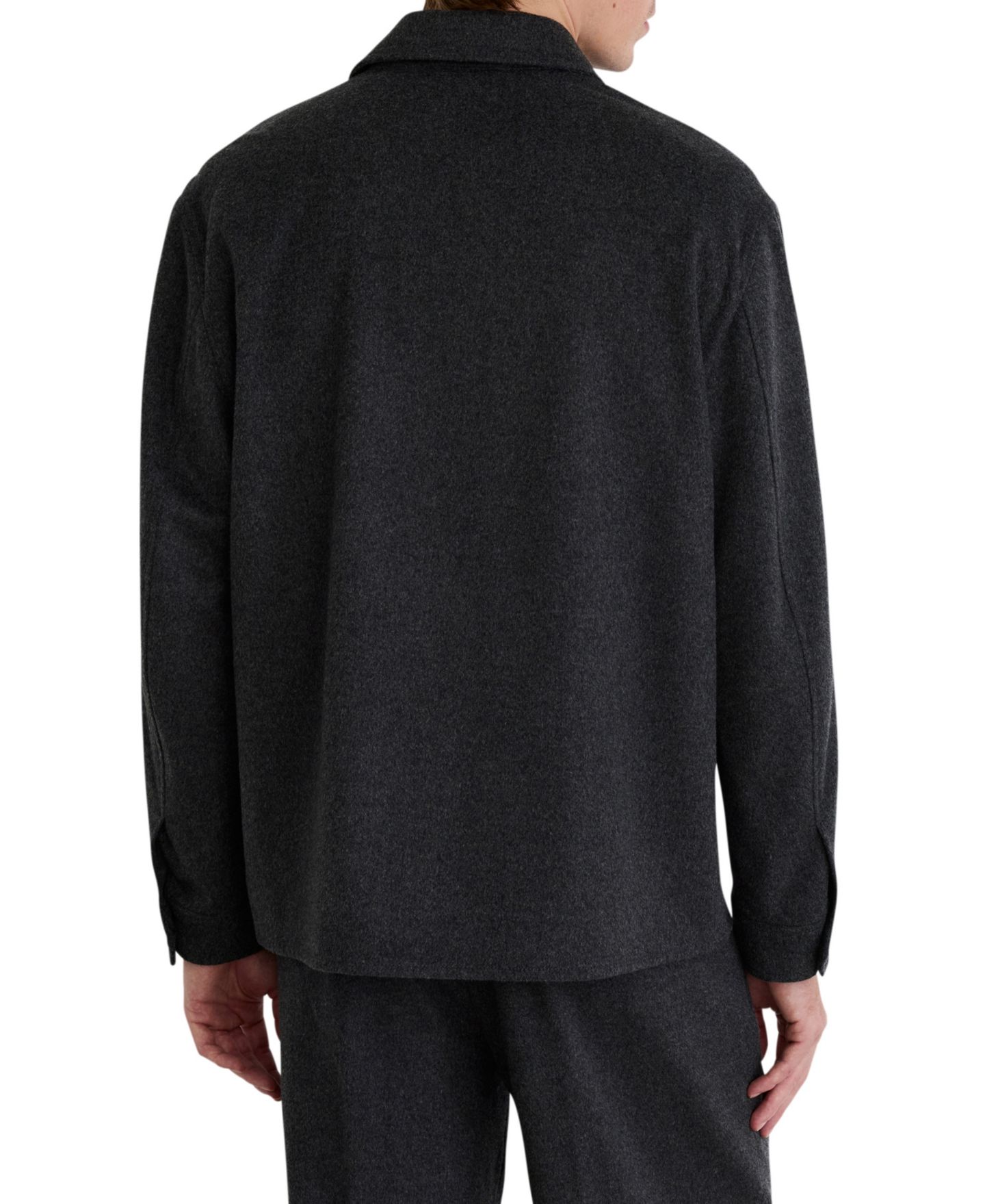 Мужская рубашка REISS Collin Wool-Blend Long-Sleeve Overshirt, цвет: Тёмно-синий — фото 6