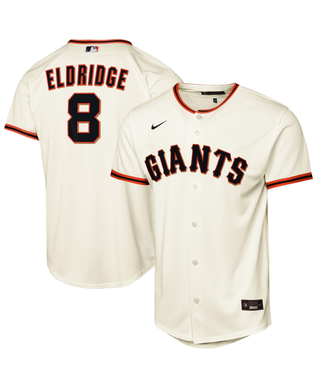 Nike Big Boys' and Girls' Bryce Eldridge Cream San Francisco Giants Home Replica Jersey - Cream