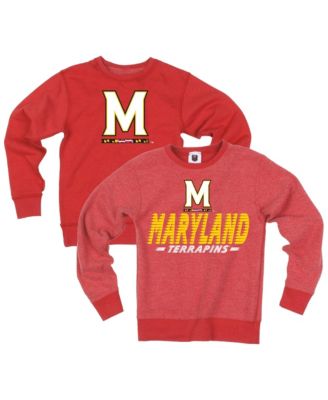 Big Boys' and Girls' Red Maryland Terrapins Reversible Sweatshirt